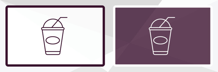 take away drink outline icon. Linear vector from cinema concept. Thin line white and black take away drink icon isolated on white and dark background