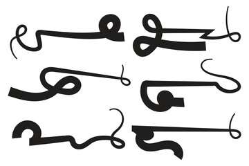 Text Tails swishes Baseball Sign, Typography text elements curly swooshes, Calligraphy Lettering ornaments football or athletics swirl, Highlight underline thick strokes swoops decorative squiggle