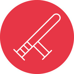 Baton line circle icon