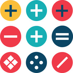 Mathematical and geometrical signs vector illustration on white or transpartent background