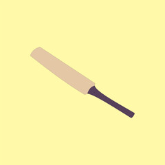 Cricket Bat vector illustration on yellow background. Sport equipment