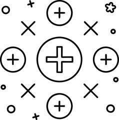 Obraz premium Mathematical and geometrical signs vector on transpartent background