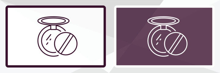 powder outline icon. Linear vector from beauty concept. Thin line white and black powder icon isolated on white and dark background