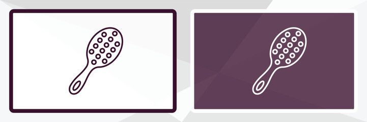 inclined hairbrush outline icon. Linear vector from beauty concept. Thin line white and black inclined hairbrush icon isolated on white and dark background