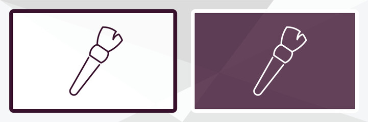 makeup brush outline icon. Linear vector from beauty concept. Thin line white and black makeup brush icon isolated on white and dark background