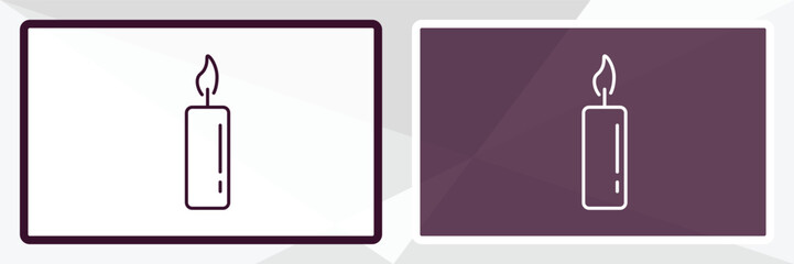 one candle outline icon. Linear vector from beauty concept. Thin line white and black one candle icon isolated on white and dark background