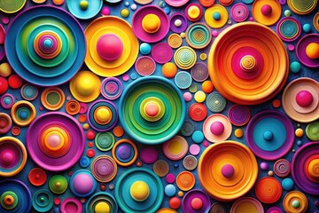 Fototapeta premium Abstract Geometric Design Featuring Colorful Circles on a Smooth Background for Modern Aesthetic Use