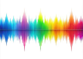Abstract Sound Waves Pattern on White Background Representing Music and Audio Frequencies Concept