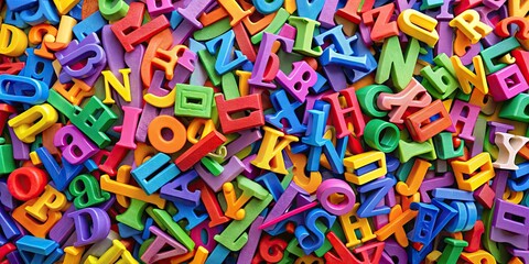 A Colorful Array of Words and Letters Creating a Vibrant and Dynamic Background for Any Project
