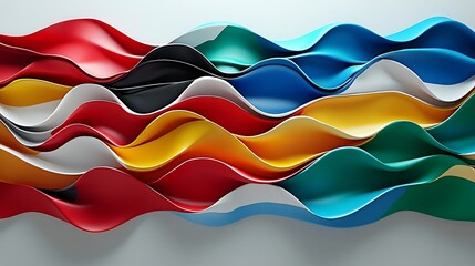 Fototapeta premium Dynamic Waves of Colorful Flags Design