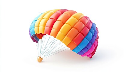 Obraz premium Colorful Parachute Canopy with Suspension Lines and Control Handle