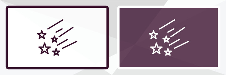 meteor shower outline icon. Linear vector from astronomy concept. Thin line white and black meteor shower icon isolated on white and dark background