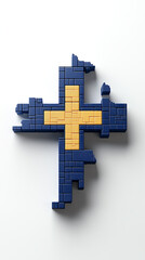 Obraz premium Colorful geometric shape on white background