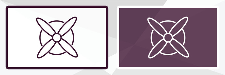 airscrew outline icon. Linear vector from astronomy concept. Thin line white and black airscrew icon isolated on white and dark background