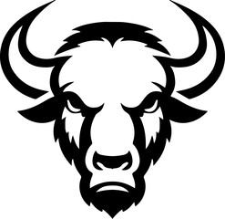 Illustration of wild bison. Design element for logo, label, sign. Vector illustration