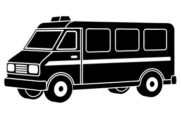 ambulance black silhouette icon, ambulance vector illustration 
,