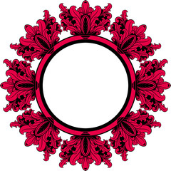 Circle ornament frame for wedding. Vector illustration