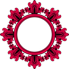 Circle ornament frame for wedding. Vector illustration