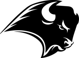 Illustration of wild bison. Design element for logo, label, sign. Vector illustration