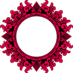 Circle ornament frame for wedding. Vector illustration