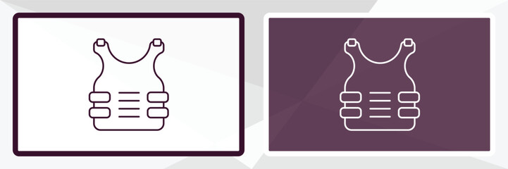 bulletproof outline icon. Linear vector from army and milatry concept. Thin line white and black bulletproof icon isolated on white and dark background