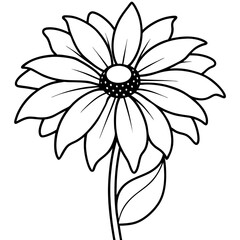 Stunning Vector Illustration of Rudbeckia Showcasing Vibrant Yellow Petals and Dark Centers
