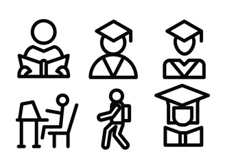 student icon or logo design isolated sign symbol vector illustration - high quality line style vector icon suitable for designers, web developers, displays and websites