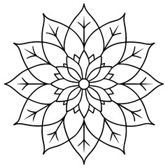 Elegant Mixed Autumn Floral Mandala Vector Illustration for Nature Lovers and Art Enthusiasts
