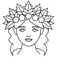 Enchanting Floral Crown in Autumn Hues Vector Art for Nature Lovers

