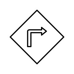 turn right line icon