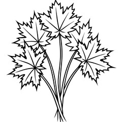 Beautifully Designed Cornflower and Maple Leaf Bouquet Vector Illustration for Nature Lovers





