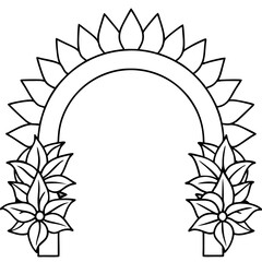 Beautiful Vector Illustration of Autumn Floral Arch Ideal for Autumn Weddings and Harvest Festivals
