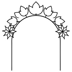 Stunning Vector Illustration of Autumn Floral Arch Perfect for Seasonal Events and Invitations
