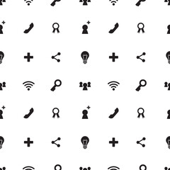 Obraz premium Seamless pattern with social media icons. Texture background with internet network icons. Web signs wallpaper template. Black pictograms isolated on white.
