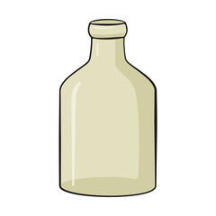 Empty bottle. Cartoon
