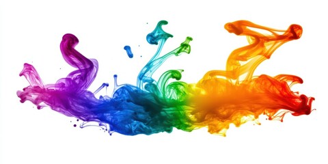 Vibrant rainbow splash of liquid colors in motion