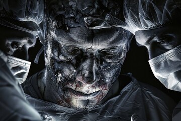 Surgeons perform a complex procedure on a patient