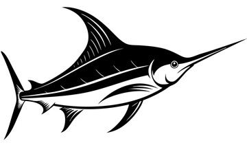 Marlin sea fish silhouette vector illustration