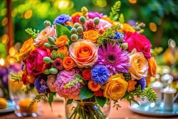 Obraz premium Beautiful Isolated Wedding Flowers Arrangement for Romantic Celebrations and Floral Decorations