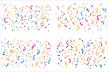  Colorful confetti with celebration background, Confetti party decoration element vector,  , Colorful  confetti abstract background, Colorful confetti falling on a transparent  background, Anniversary