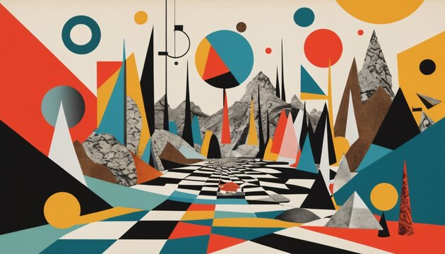 dadaism art style or vintage dadaist illustration style background