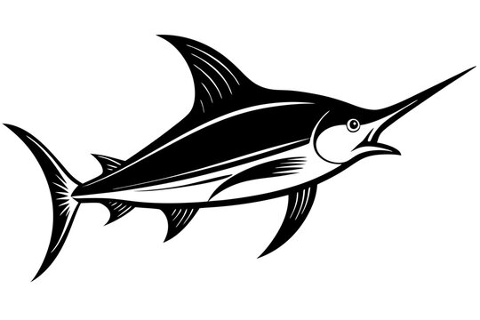 recommend clip art: Marlin sea fish silhouette vector illustration