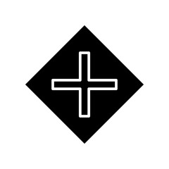 Obraz premium intersection glyph icon