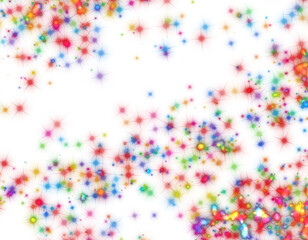 Obraz premium Light color glitter star confetti background. White holiday texture.