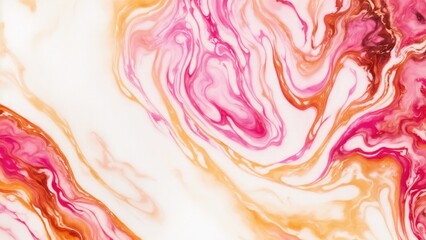 Pink, orange and gold Marble ink abstract art background. Luxury abstract fluid art painting ink technique