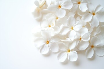 White plumeria flowers on bright background