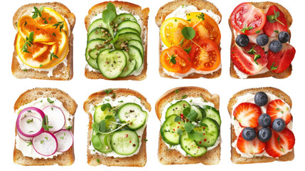 Sandwiches on white background