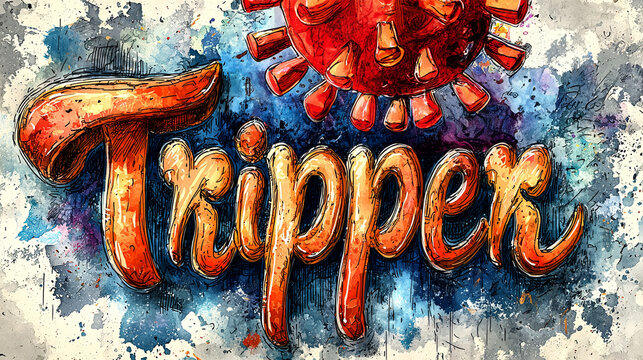 Vibrant graffiti style artwork with bold tripper lettering
