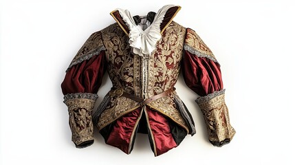 Obraz premium A Renaissance-Era Doublet with Elaborate Embroidery and Ruffled Collar