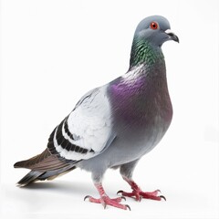 Fototapeta premium A peaceful gray dove stands out against a soft, luminous background, highlighting the elegance of its smooth feathers.